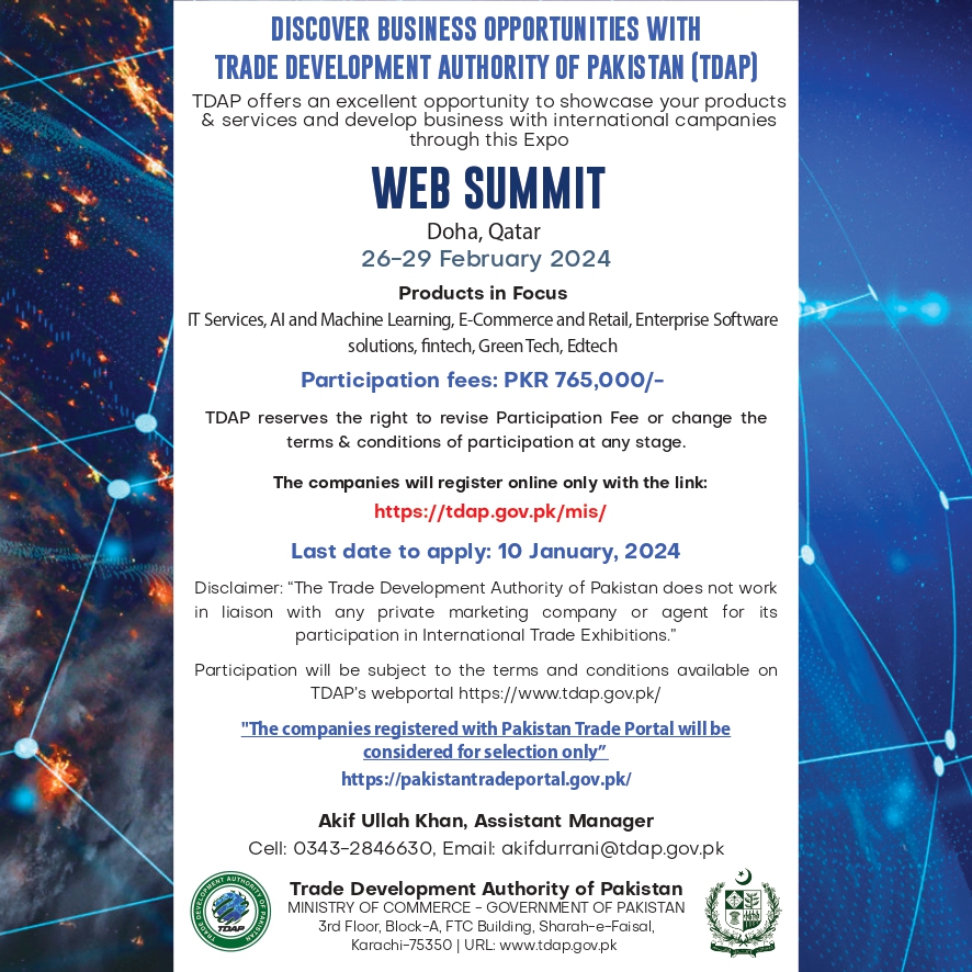 International Exhibition - Trade Development Authority of Pakistan (TDAP)